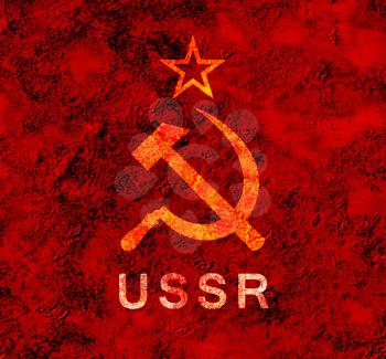 USSR symbol. Star, hammer and sickle.