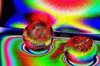 Colorful psychedelic balls. 3D rendering