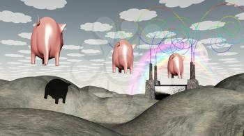 Metaphoric composition. Factory and Pigs