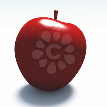 3d render. Apple made of red marble.