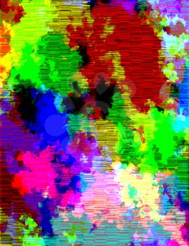 Multihued Vivid Background Colorful Stains and Lines