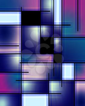 Abstract pattern in Mondrian style. 3D rendering