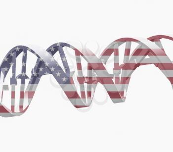 DNA chain in US national colors