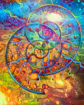 Spirals of time in vivid universe