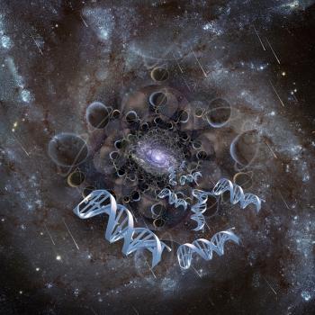 DNA strands in endless space