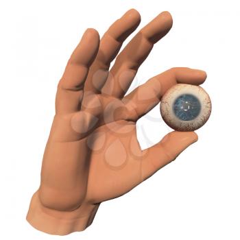 Eyeball in human hand