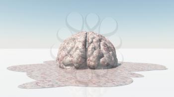 Brain Melt. 3D rendering