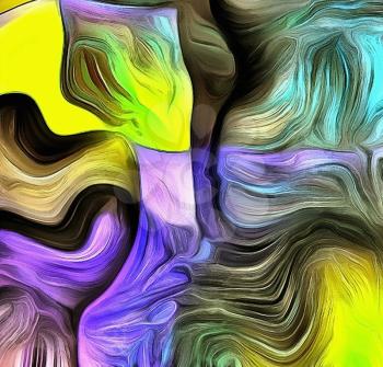 Dimensional Layered Abstract of Swirling Colors. 3D rendering
