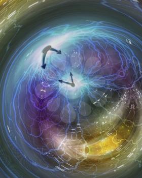 Weaving time spirals through energetic space