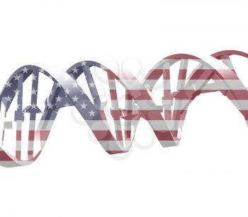 DNA chain in US national colors