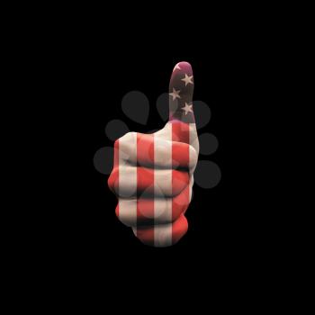 Thumbs Up USA. 3D rendering