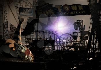 Amusement park. Scary scene