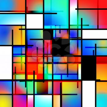 Colorful geometric background Mondrian inspired