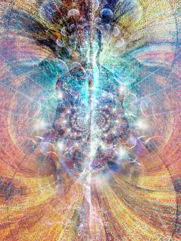 Digitized Soul. Spirit emerges from binary code space