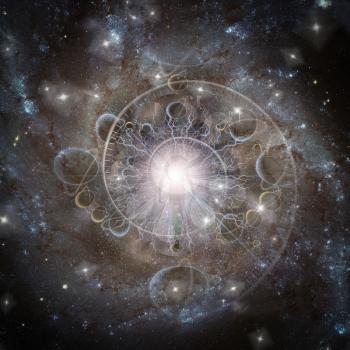 Eternal Spirit. Spiral of time in space. Aura or soul