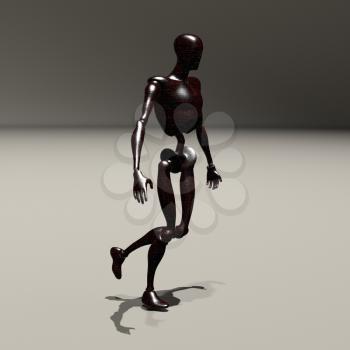 Rusted robot. 3D rendered model