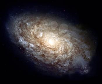 Vivid Galaxy in Space. Digital painting