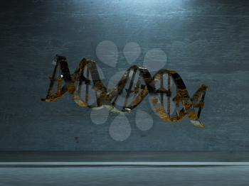 Damaged DNA Strand. 3D rendering