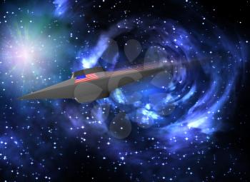 USA Spacecraft. Hyper tunnel or wormhole in space