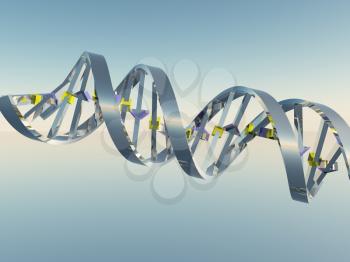 Concept of biochemistry with DNA strand. 3D rendering