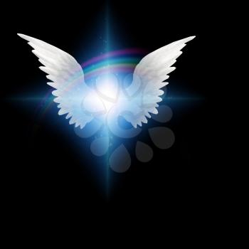 Angel star. Wings of light