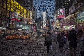 Time square. Words. 3D rendering