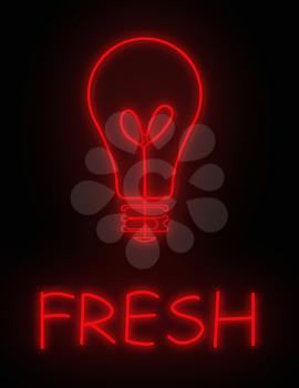 Fresh Idea Light Bulb. 3D rendering