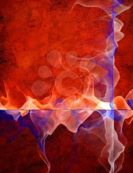 Light fluid, Abstract smoke on red background. 3D rendering