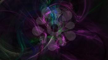Abstract pattern with shining swirls. 3D rendering