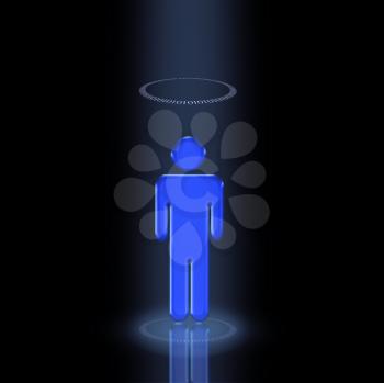 Avatar with binary code. 3D rendering