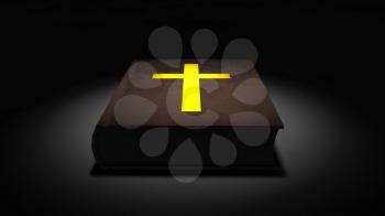 Holy Bible with cross. 3D rendering