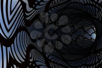 Abstract pattern tunnel. 3D rendering.