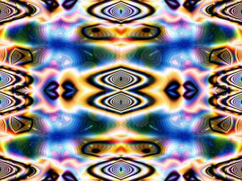 Abstract kaleidoscopic pattern. Seamless background. 3D rendering