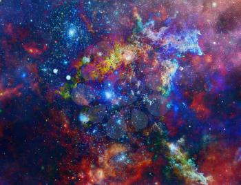 Colorful nebula in deep space. 3d rendering.