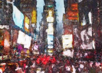 Times Square New York Painting. 3D rendering