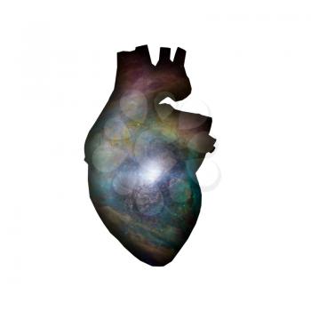 Interstellar Galaxy Heart. 3D rendering