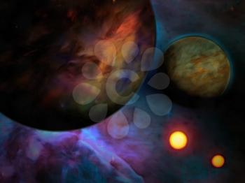 Exo-Solar Planet Painting. 3D rendering