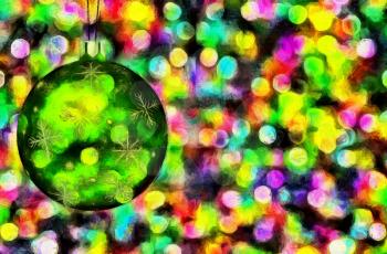 Christmass ornament. Colorful background. 3D rendering