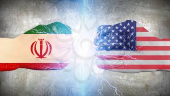 USA vs Iran. 3D rendering