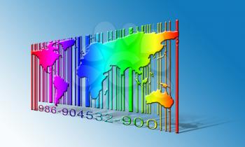 World Barcode. Business concept background. 3D rendering