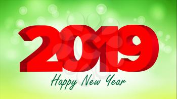 2019 Sign Vector. Numbers 2019. Banner New Year Background Illustration