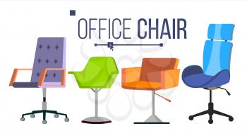Chairs Vector. Furniture. Set Modern Chair Objects. House Scene Creator. Isolated Flat Illustration