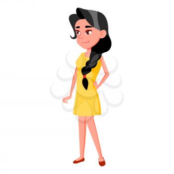 Teen Girl Poses Vector. Funny, Friendship. For Advertisement, Greeting, Announcement Design. Isolated Cartoon Illustration
