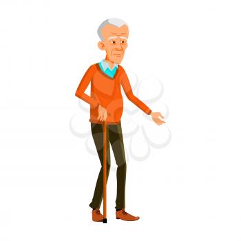 Old Man Poses Vector. Asian, Chinese, Japanese. Elderly People. Senior  Person. Aged. Friendly Grandparent. Banner, Flyer, Brochure Design.  Isolated Cartoon Illustration #1841723 