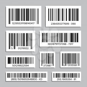 Bar Code Set Vector. Universal Product Scan Code. Isolated Illustration