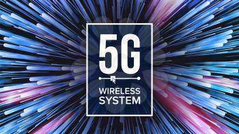 5G Wi-Fi Standard Background Vector. Telecommunication. Wireless Network. Internet Wi-Fi Connection. Future Technology Illustration