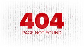 404 Error Vector. Page Not Found. Computer Web Page Failure Concept Illustration.