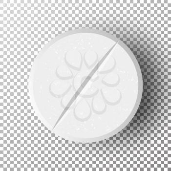 White 3D Medical Pill Vector Illustration.