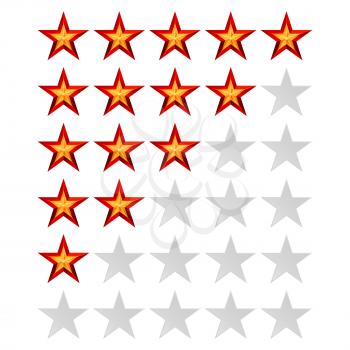 Achievement Vector Stars. For Game And Review Rating. Like Symbol, Succes Sign, Classify Concept, Realistic Element. Isolated On White