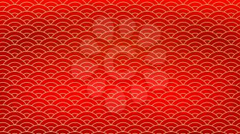 Chinese Ornament Vector. Abstract Chinese Red Golden Clouds. Illustration